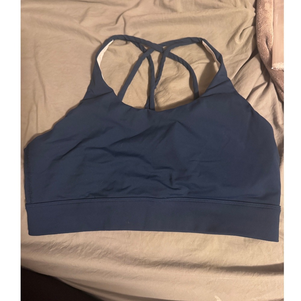 Savvi Womens Navy Blue Strappy Crisscross Back Sports Bra XL Activewear‎